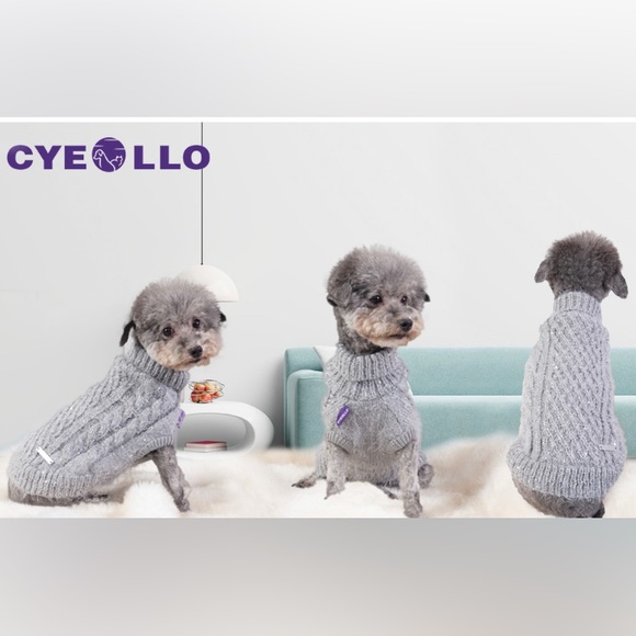 Pullover Knitted Classic Dog Sweater w/ Sequin Turtleneck for Sm/Med Breed NEW - Picture 4 of 11